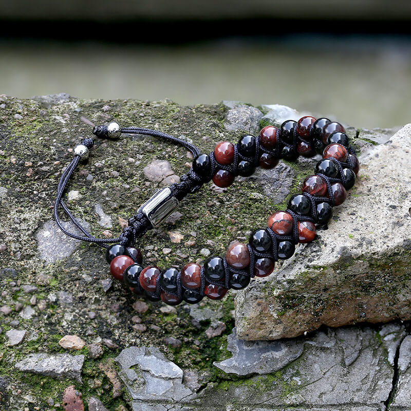 Simple Braided Natural Stone Bead Bracelet | Gthic.com