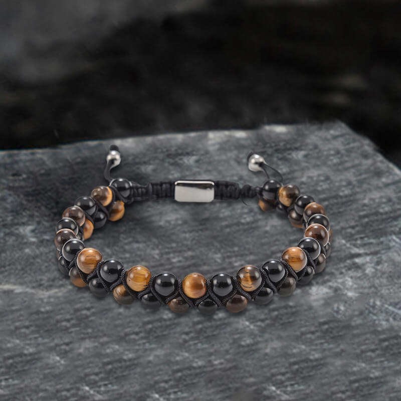 Simple Braided Natural Stone Bead Bracelet | Gthic.com