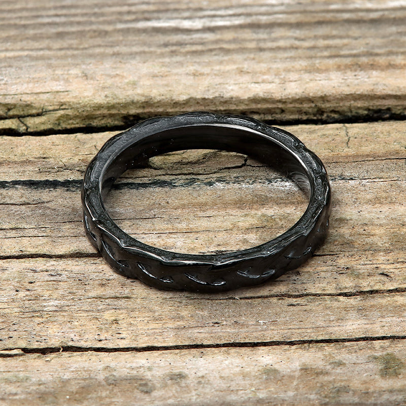 Simple Braided Pattern Stainless Steel Band Ring