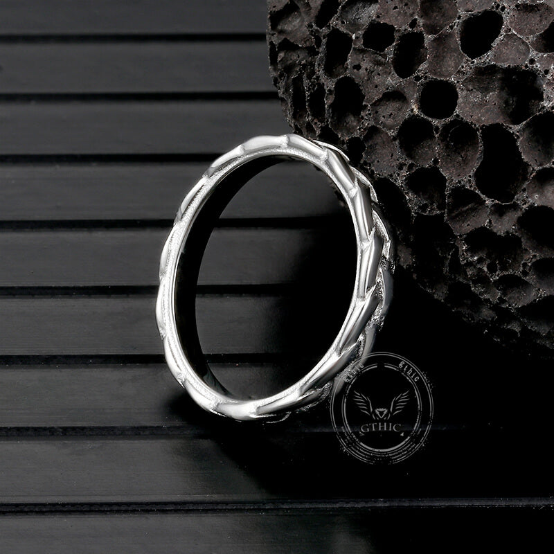 Simple Braided Pattern Stainless Steel Band Ring