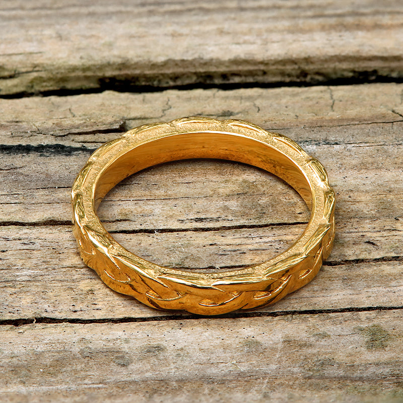 Simple Braided Pattern Stainless Steel Band Ring