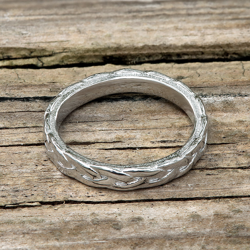 Simple Braided Pattern Stainless Steel Band Ring