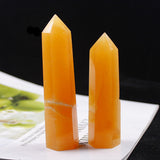 Simple Brown-Toned Hexagonal Prism Figurine Crystal Tower