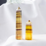 Simple Brown-Toned Hexagonal Prism Figurine Crystal Tower