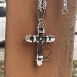 Simple Budded Cross Stainless Steel Christian Pendant | Gthic.com