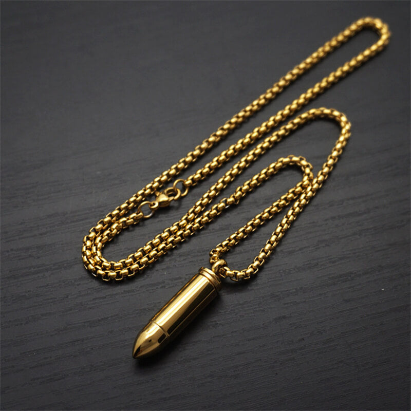 Simple Bullet Stainless Steel Openable Pendant
