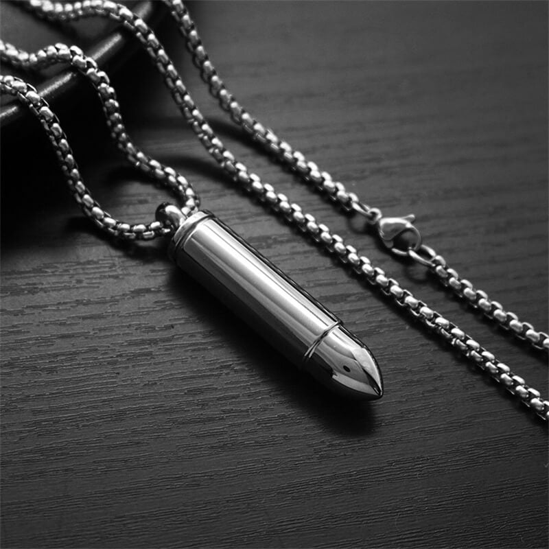Simple Bullet Stainless Steel Openable Pendant