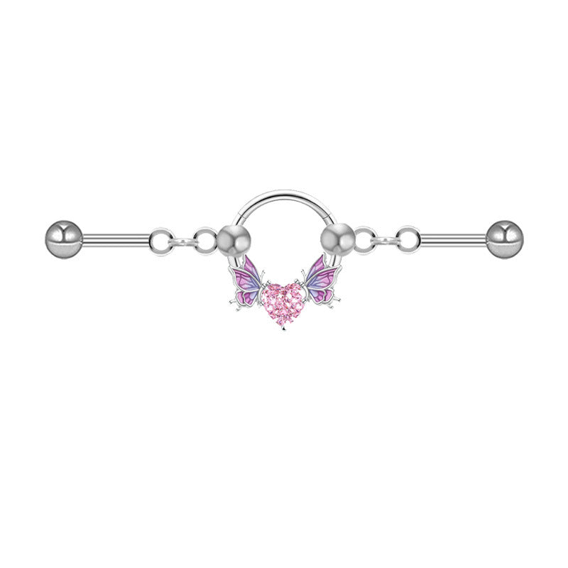 Simple Butterfly Star Stainless Steel Industrial Piercing