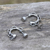 Simple C-Shape Chain Design Stainless Steel Earrings | Gthic.com