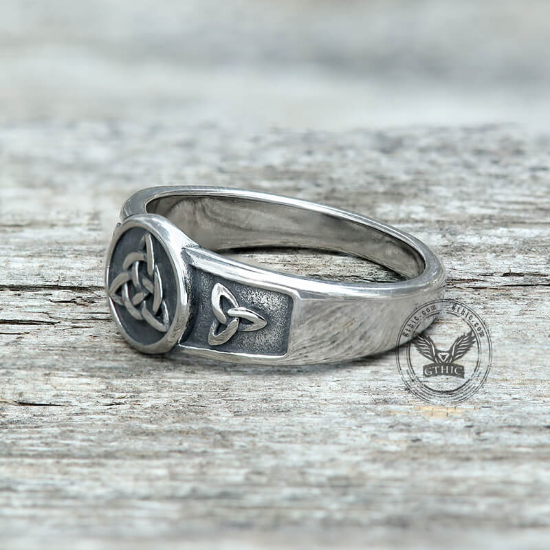 Simple Celtic Knot Stainless Steel Viking Ring | Gthic.com