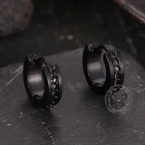 Simple Chain Design Stainless Steel Hoop Earrings