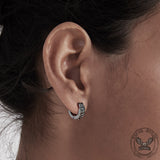 Simple Chain Design Stainless Steel Hoop Earrings