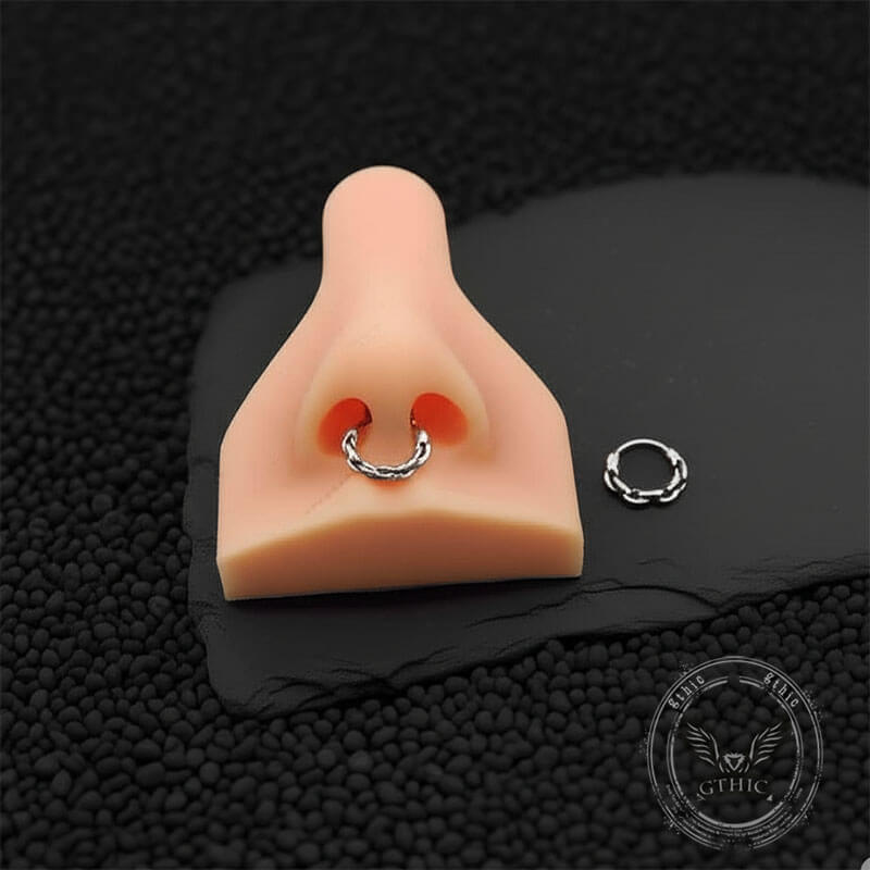 Simple Chain Ring Stainless Steel Nose Ring | Gthic.com