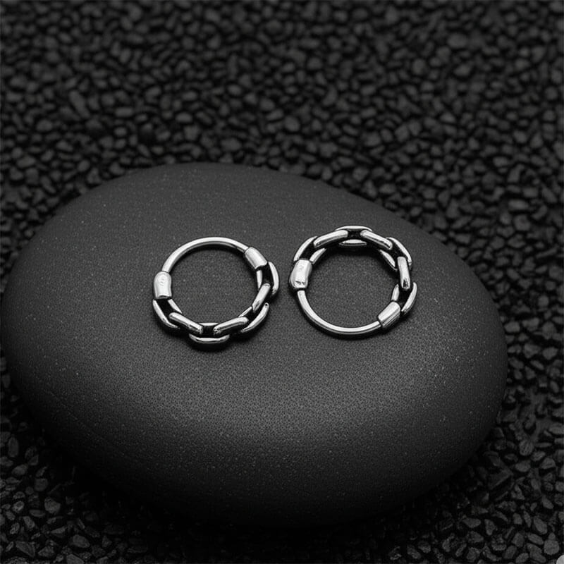 Simple Chain Ring Stainless Steel Nose Ring | Gthic.com