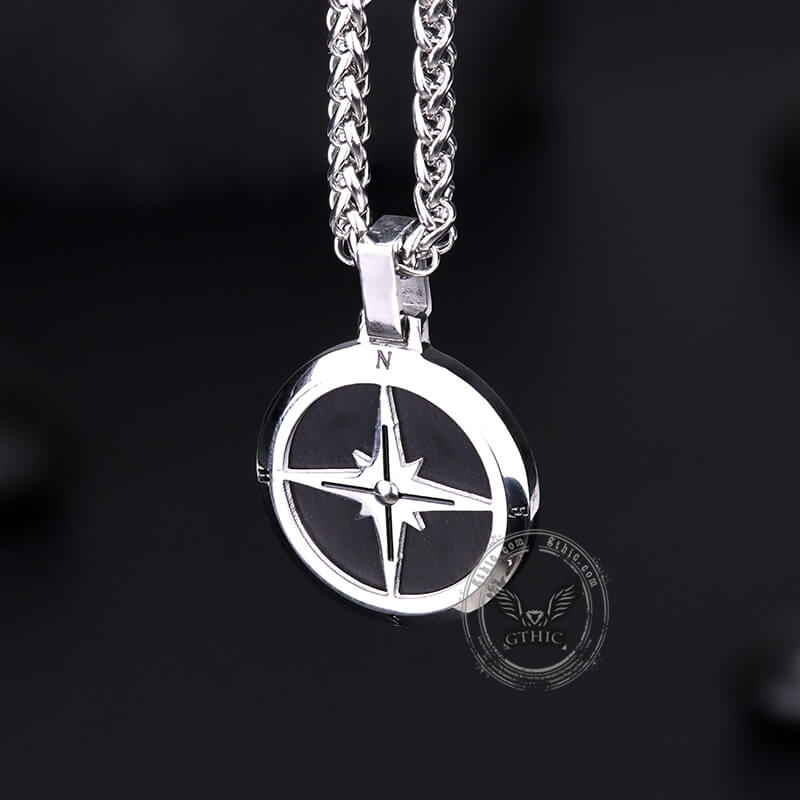 Simple Compass Design Stainless Steel Pendant | Gthic.com