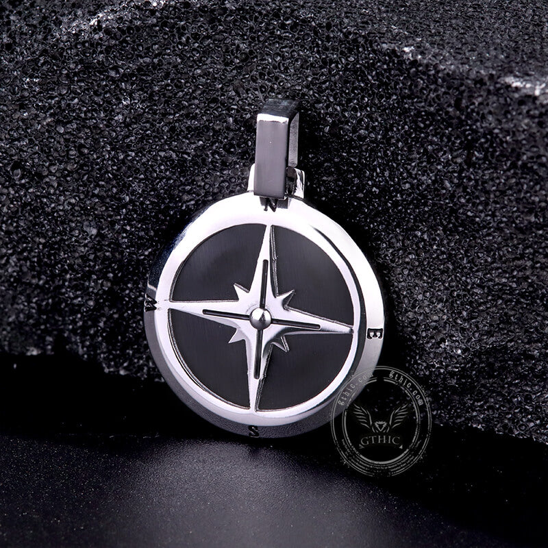 Simple Compass Design Stainless Steel Pendant | Gthic.com