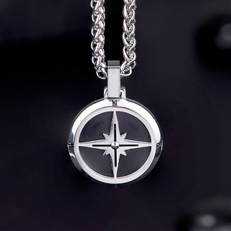 Simple Compass Design Stainless Steel Pendant | Gthic.com