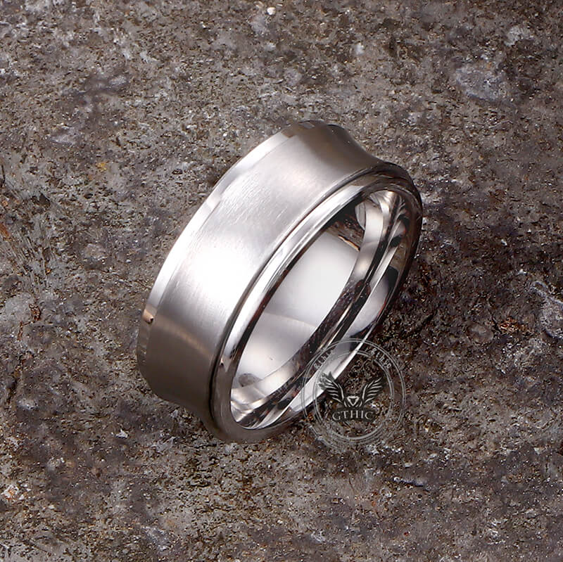 Simple Concave Arc Design Stainless Steel Spinner Ring