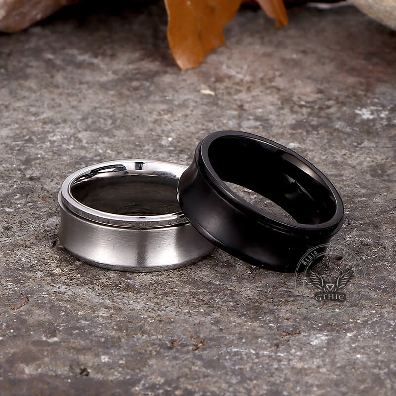 Simple Concave Arc Design Stainless Steel Spinner Ring