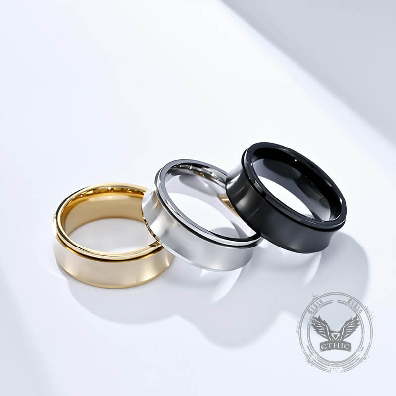 Simple Concave Arc Design Stainless Steel Spinner Ring