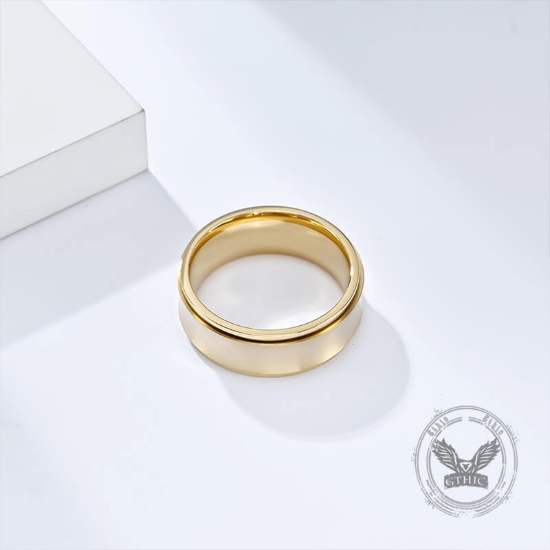 Simple Concave Arc Design Stainless Steel Spinner Ring