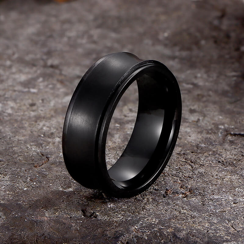 Simple Concave Arc Design Stainless Steel Spinner Ring | Gthic.com
