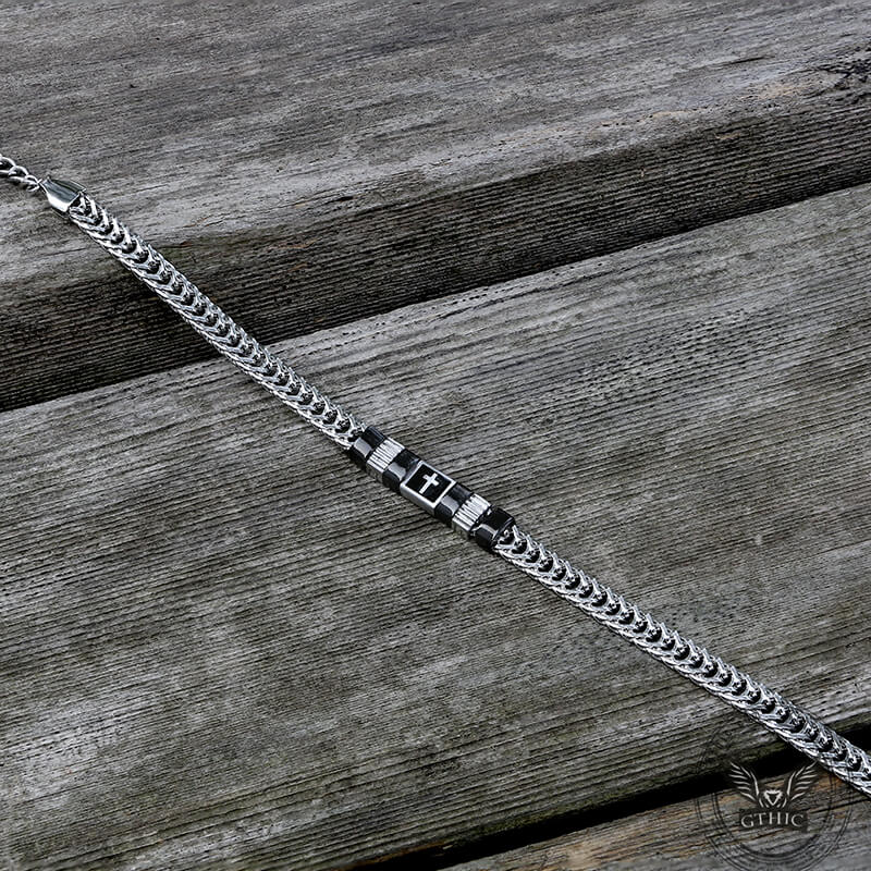 Simple Cross Keel Stainless Steel Bracelet