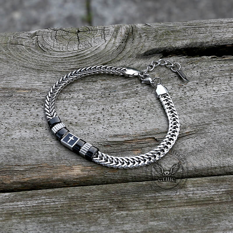 Simple Cross Keel Stainless Steel Bracelet | Gthic.com