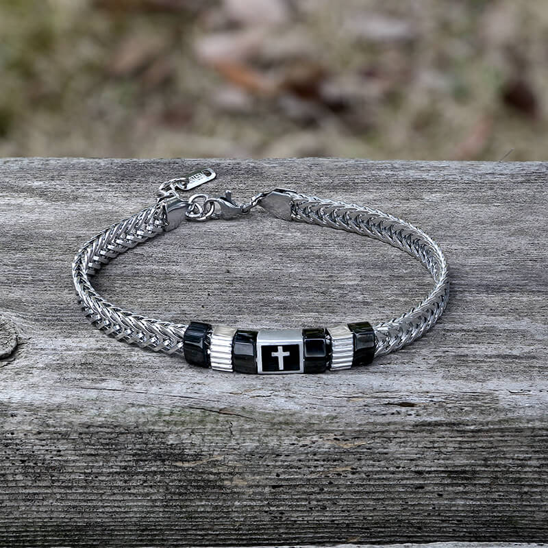 Simple Cross Keel Stainless Steel Bracelet | Gthic.com