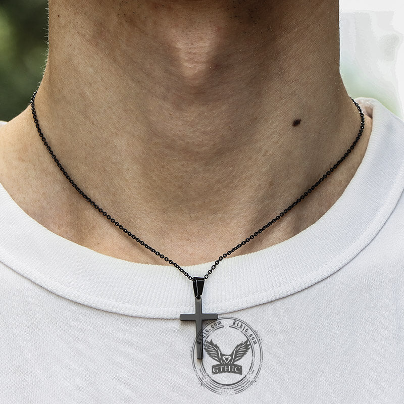 Simple Cross Stainless Steel Pendant