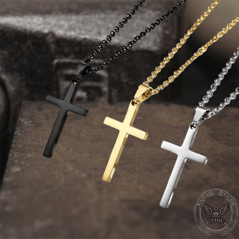 Simple Cross Stainless Steel Pendant | Gthic.com