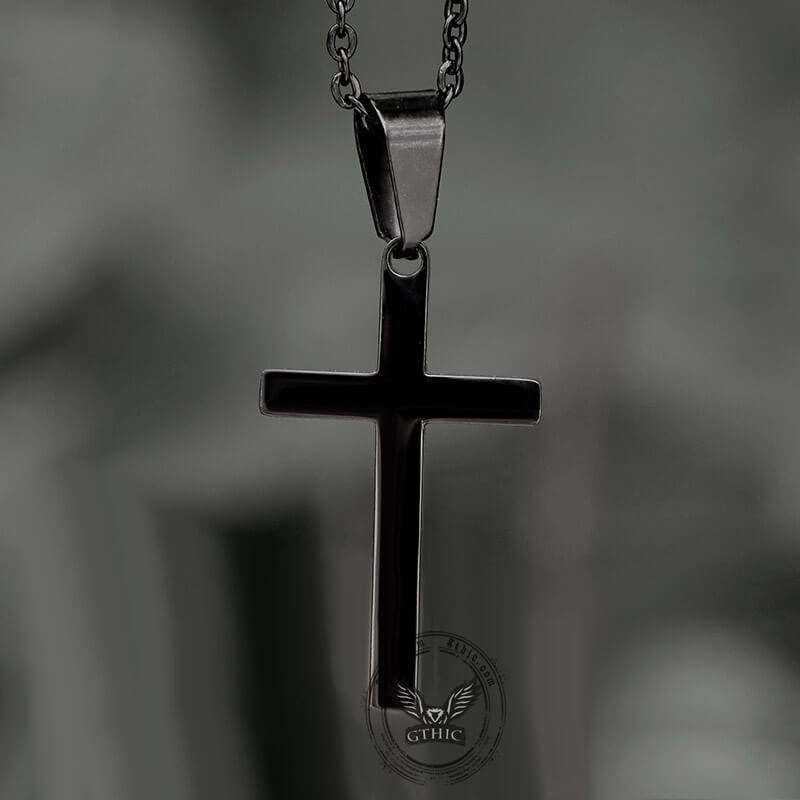 Simple Cross Stainless Steel Pendant