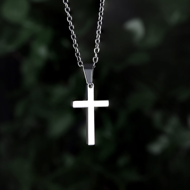 Simple Cross Stainless Steel Pendant