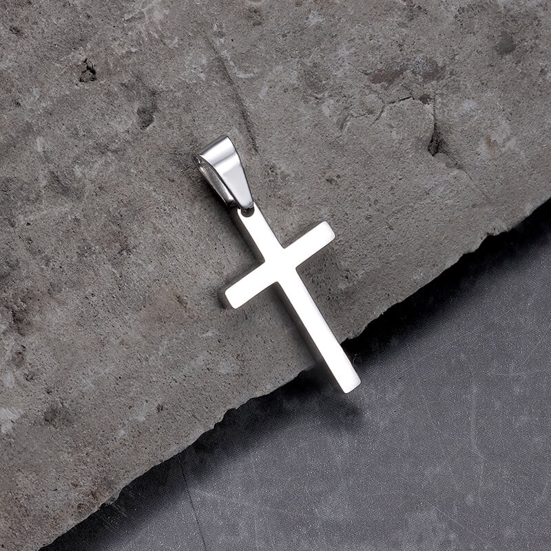 Simple Cross Stainless Steel Pendant