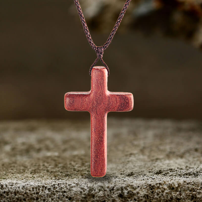 Simple Cross Wood Pendant | Gthic.com