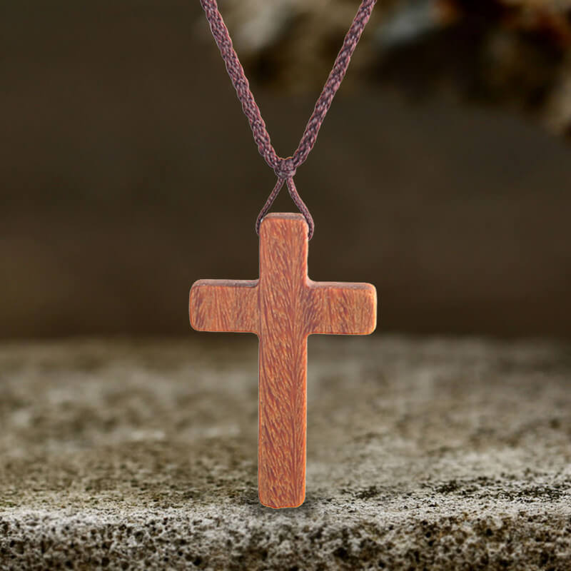 Simple Cross Wood Pendant | Gthic.com