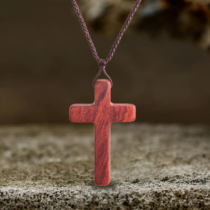 Simple Cross Wood Pendant | Gthic.com