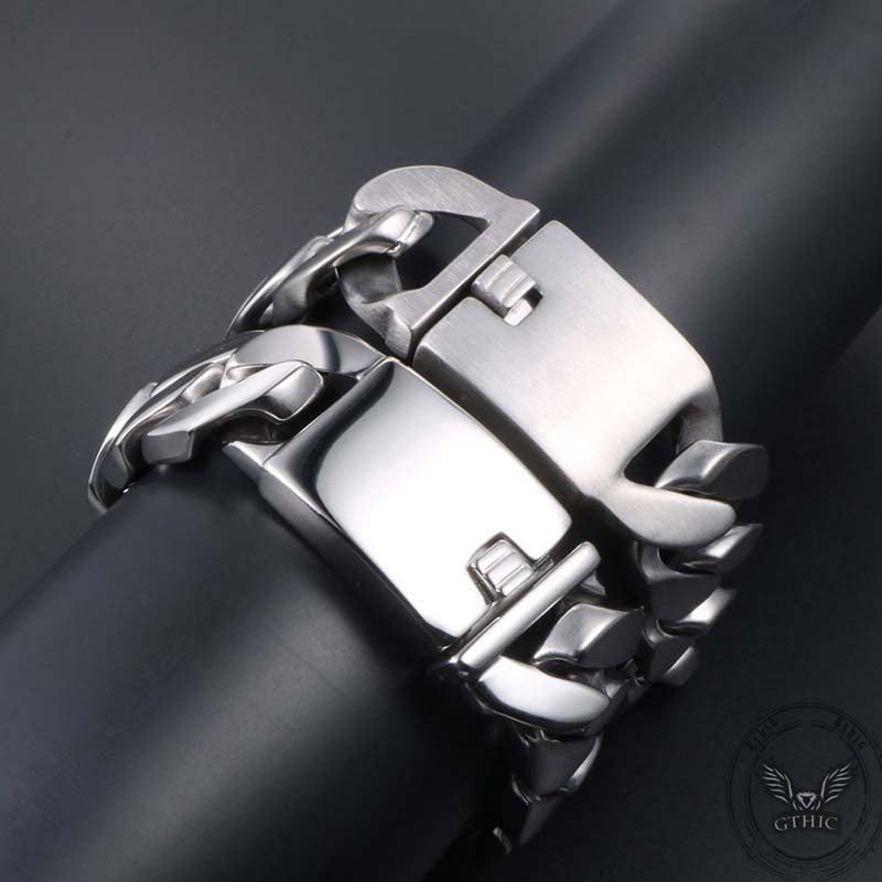 Simple Cuban Chain Buckle Stainless Steel Bracelet | Gthic.com