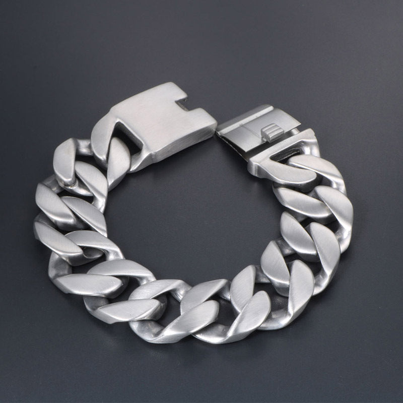 Simple Cuban Chain Buckle Stainless Steel Bracelet | Gthic.com