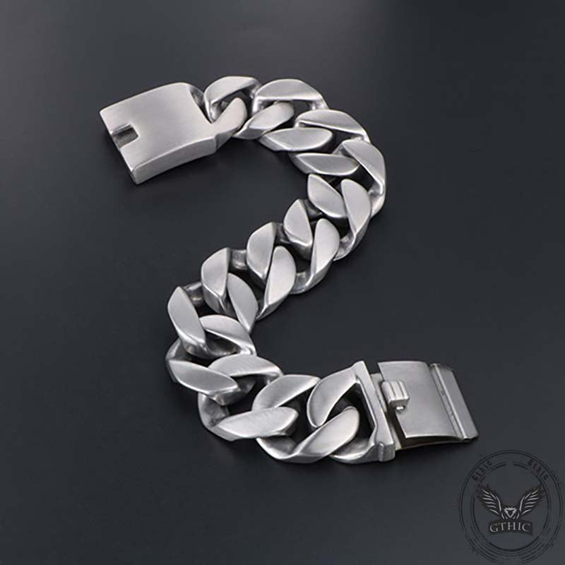 Simple Cuban Chain Buckle Stainless Steel Bracelet | Gthic.com