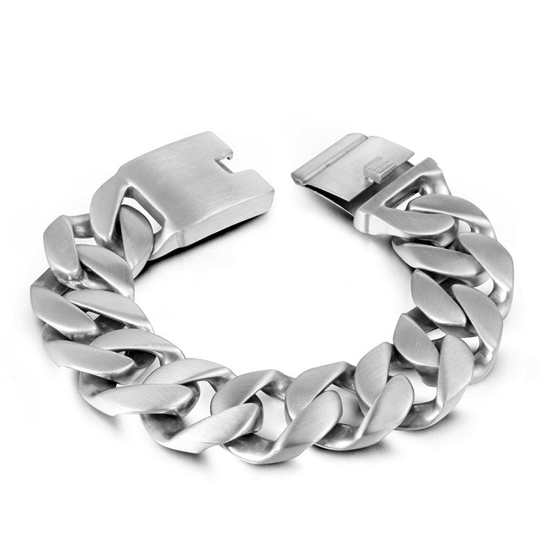 Simple Cuban Chain Buckle Stainless Steel Bracelet | Gthic.com