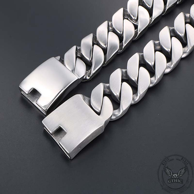 Simple Cuban Chain Buckle Stainless Steel Bracelet | Gthic.com