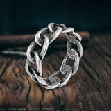 Simple Cuban Link Design Stainless Steel Ring | Gthic.com