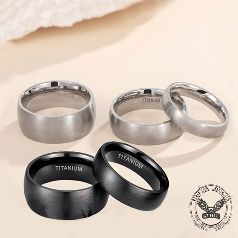 Simple Curved Brushed Titanium Engagement Ring | Gthic.com