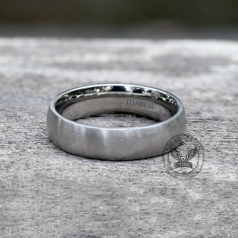 Simple Curved Brushed Titanium Engagement Ring