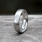 Simple Curved Brushed Titanium Engagement Ring | Gthic.com