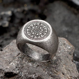 Simple Design Compass Stainless Steel Ring