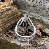 Simple Design Gem-set Sterling Silver Ring