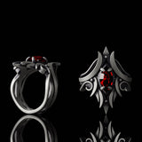 Simple Design Gem-set Sterling Silver Ring | Gthic.com