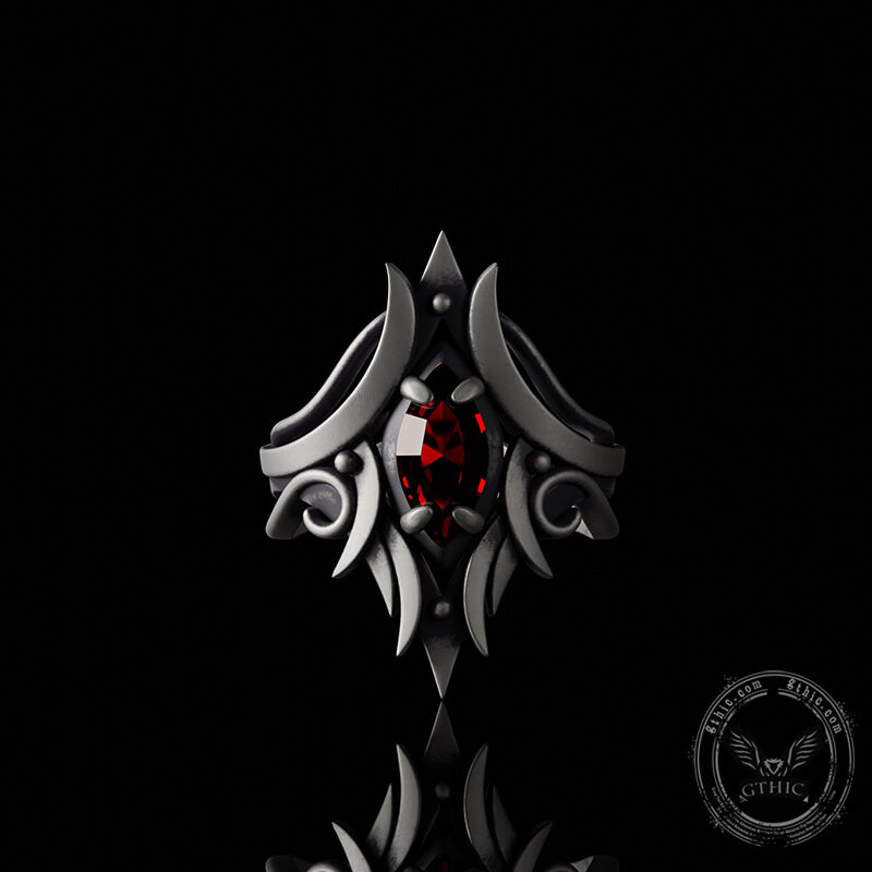 Simple Design Gem-set Sterling Silver Ring | Gthic.com